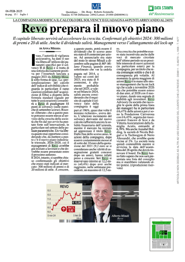 20250206 L’AD Alberto Minali sulle pagine di Milano Finanza - img 1